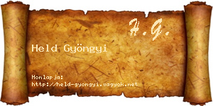 Held Gyöngyi névjegykártya